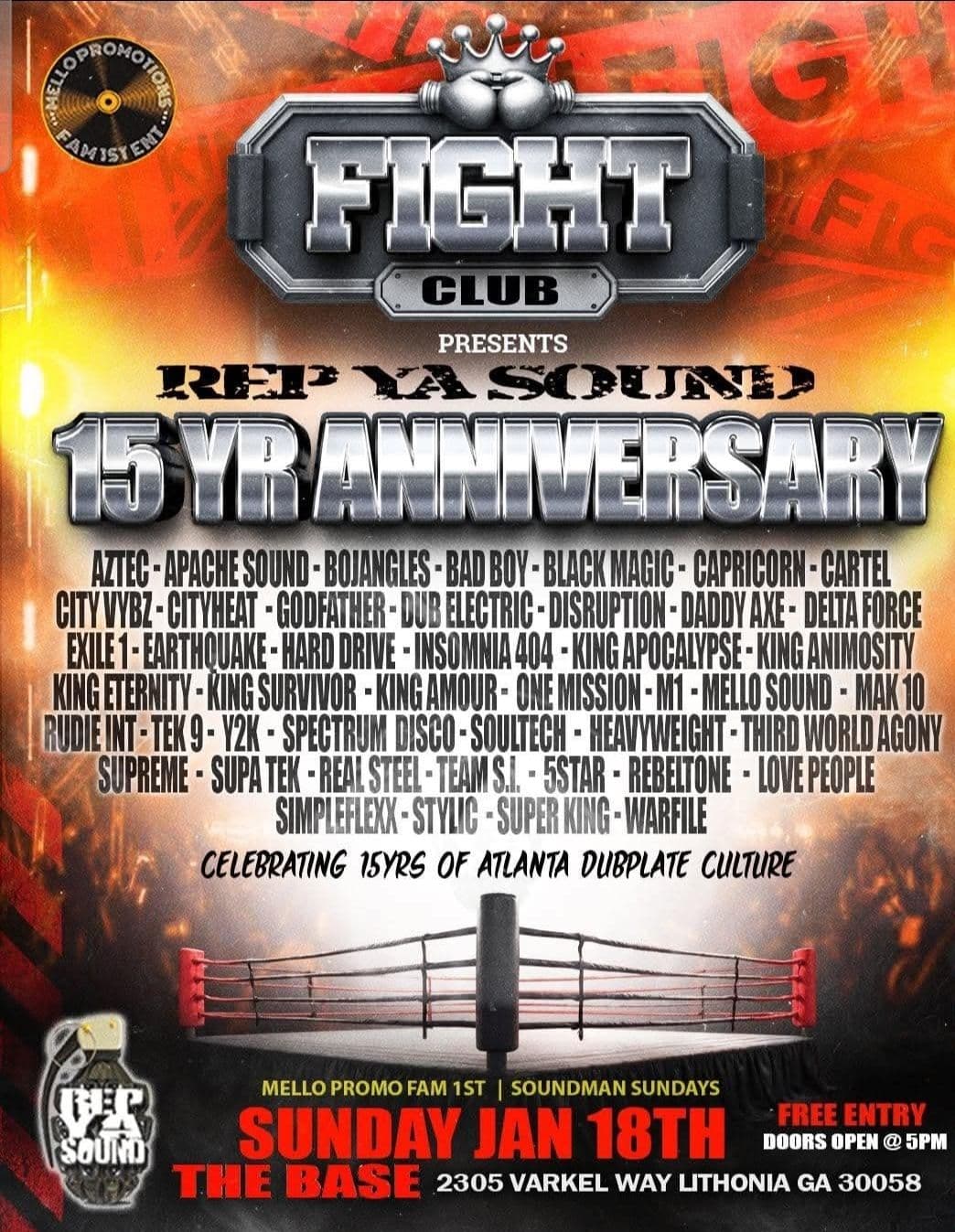 Fight Club - Rep Ya Sound 15 Yr Anniversary