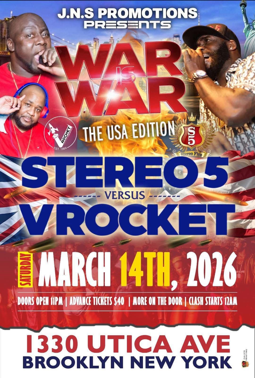 War Is War 2026 - The USA Edition - Stereo 5 vs V Rocket